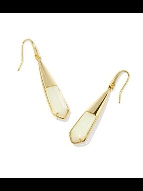 Kendra Scott Lena Stone Drop Earrings - White Opalite Glass NWT #1401